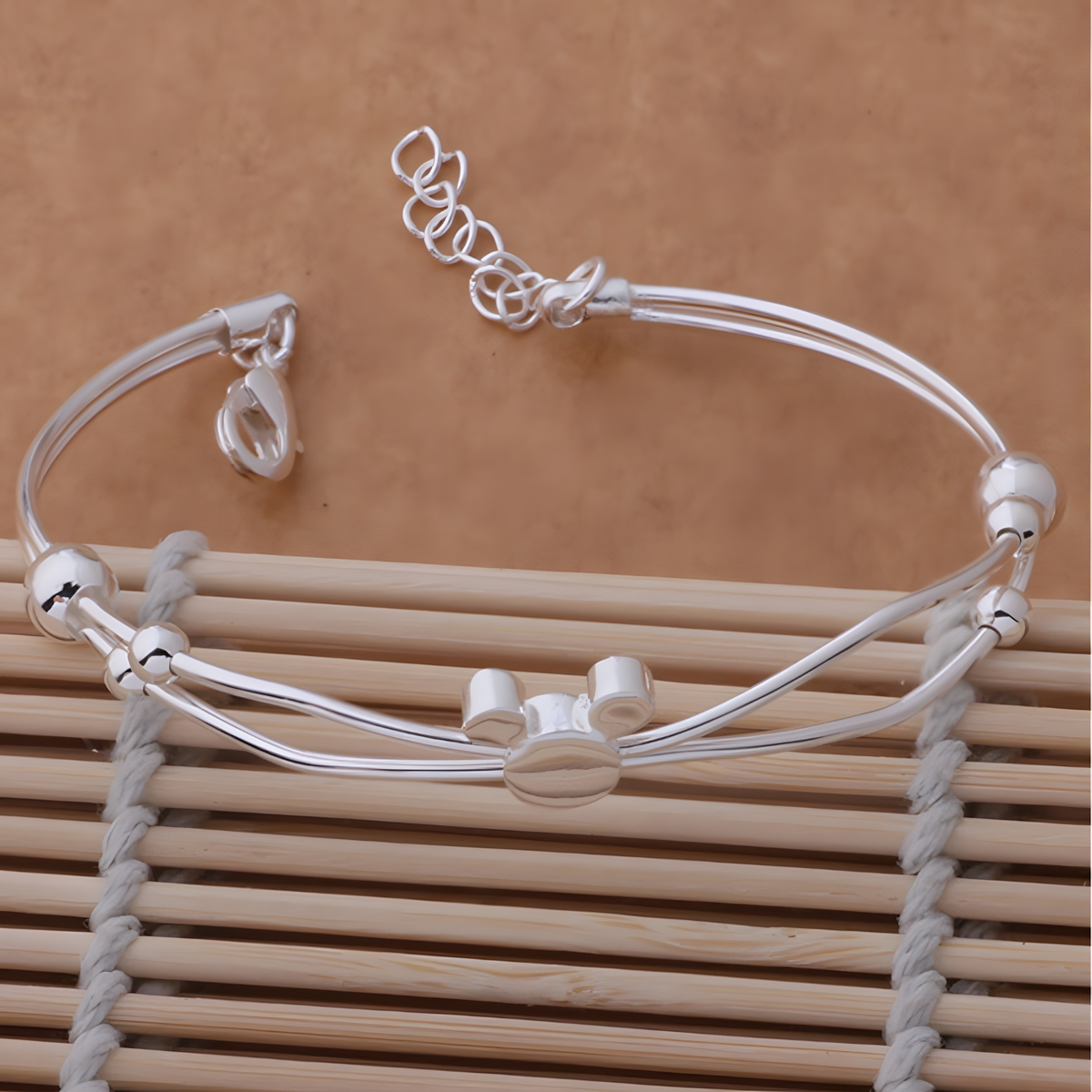 Adjustable Mouse Silhouette Bracelet for Women - Multi Strand Bangle 1815