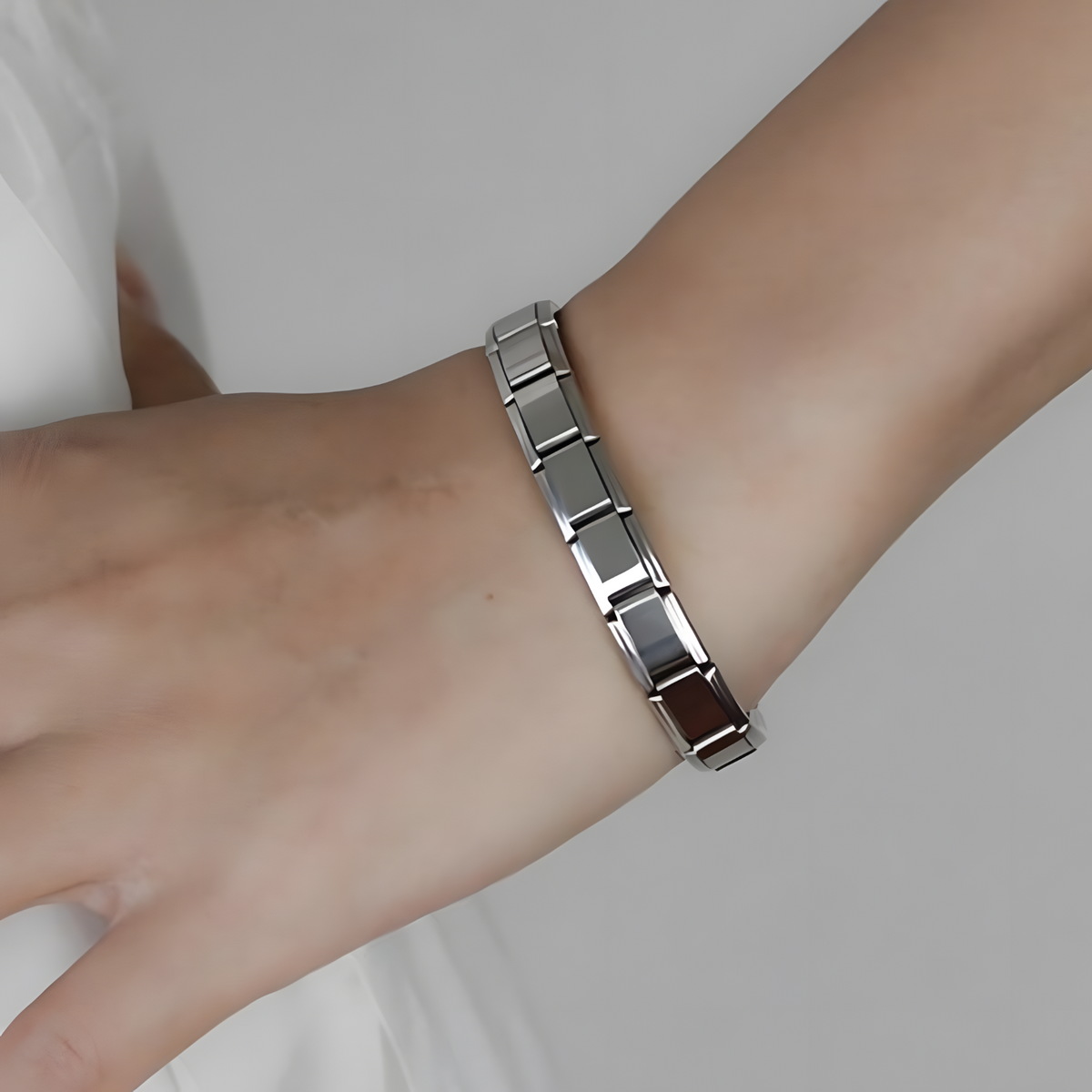 9mm Stainless Steel Bracelet 180mm Length Weight Silver Tone Link Bracelet 1398