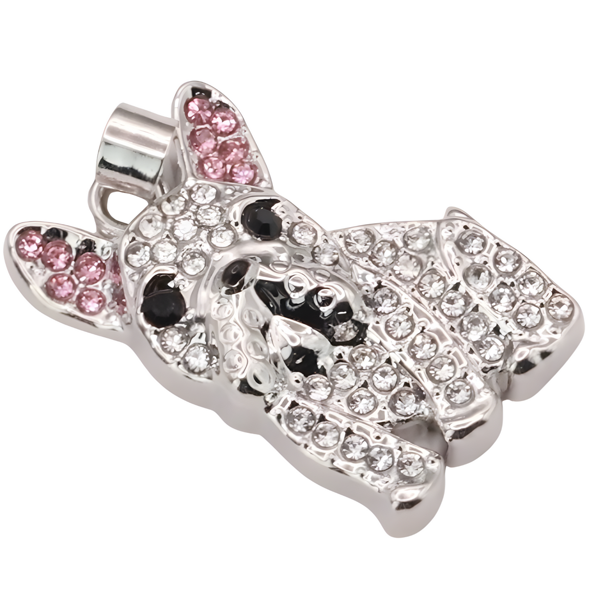 Bulldog Silvery Pendant Necklace - MultiTone Plated Stainless Steel Pendant B251