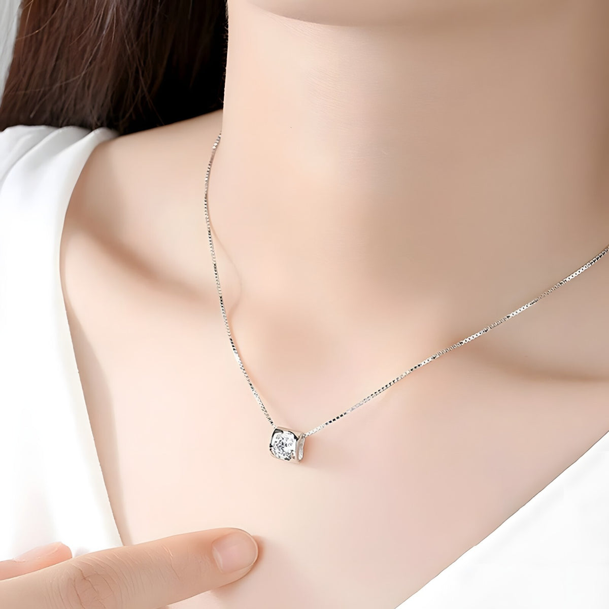 925 Sterling Silver Pendant Necklace for Women, Elegant AAA Zircon Charm 277