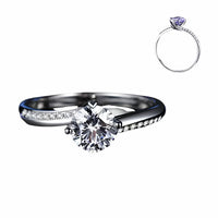 Women Zircon Engagement Ring Brilliant Solitaire Twisted Band Adjustable 1668