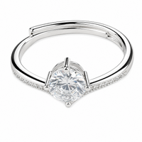 Twisted Pave Engagement Ring For Women Round Brilliant Cut Zircon Solitaire 1606