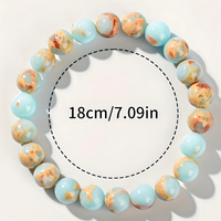 Colourful Chakra Inspired Beaded Bracelet 18cm 8mm Statement Wristwear 1733