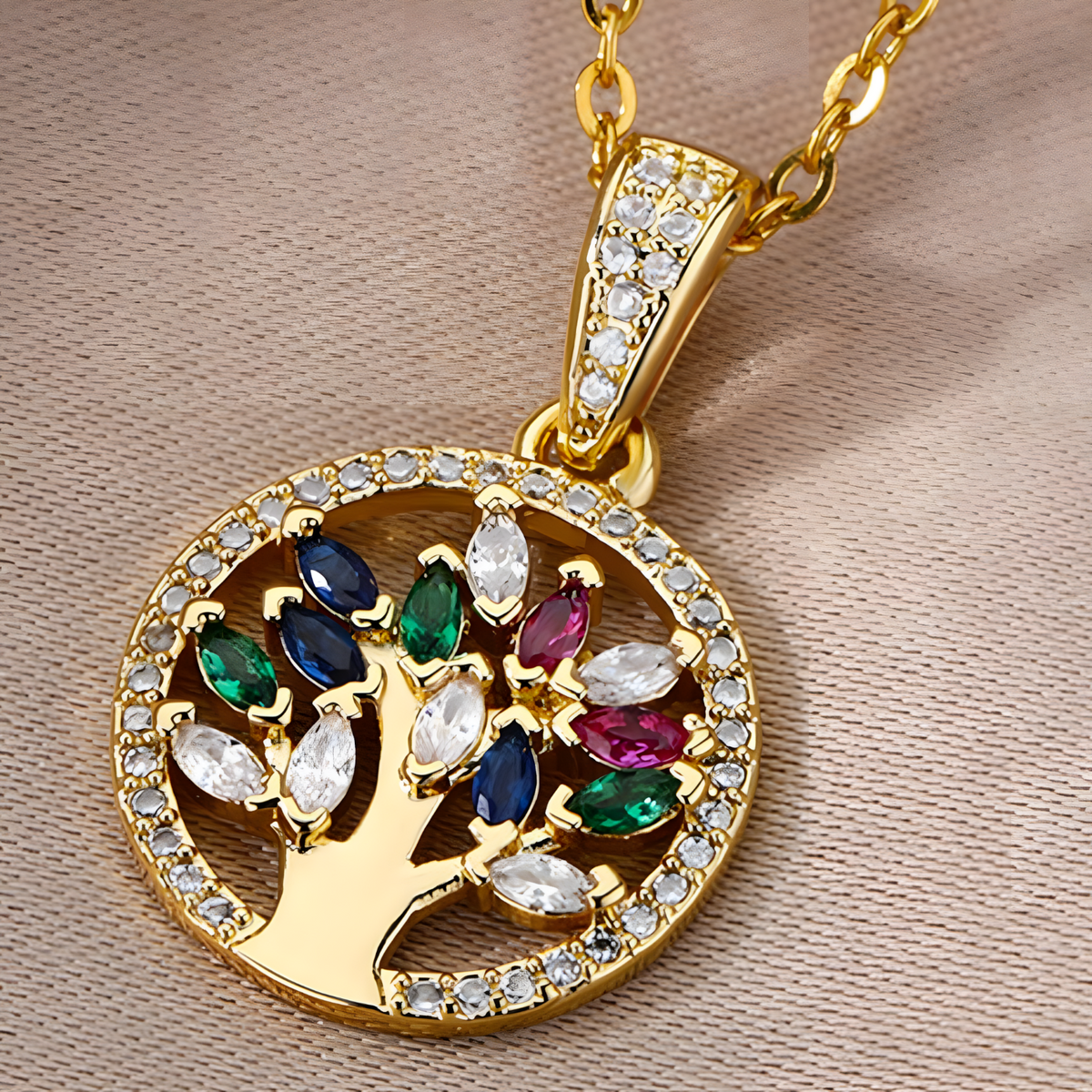 Tree of Life Necklace for Women Stainles Steel Long Chain Pendants Necklac B154