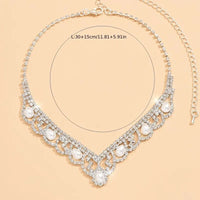 Stylish Glitter Rhinestones Imitation Pearl Wedding Statement Necklace 100 UK