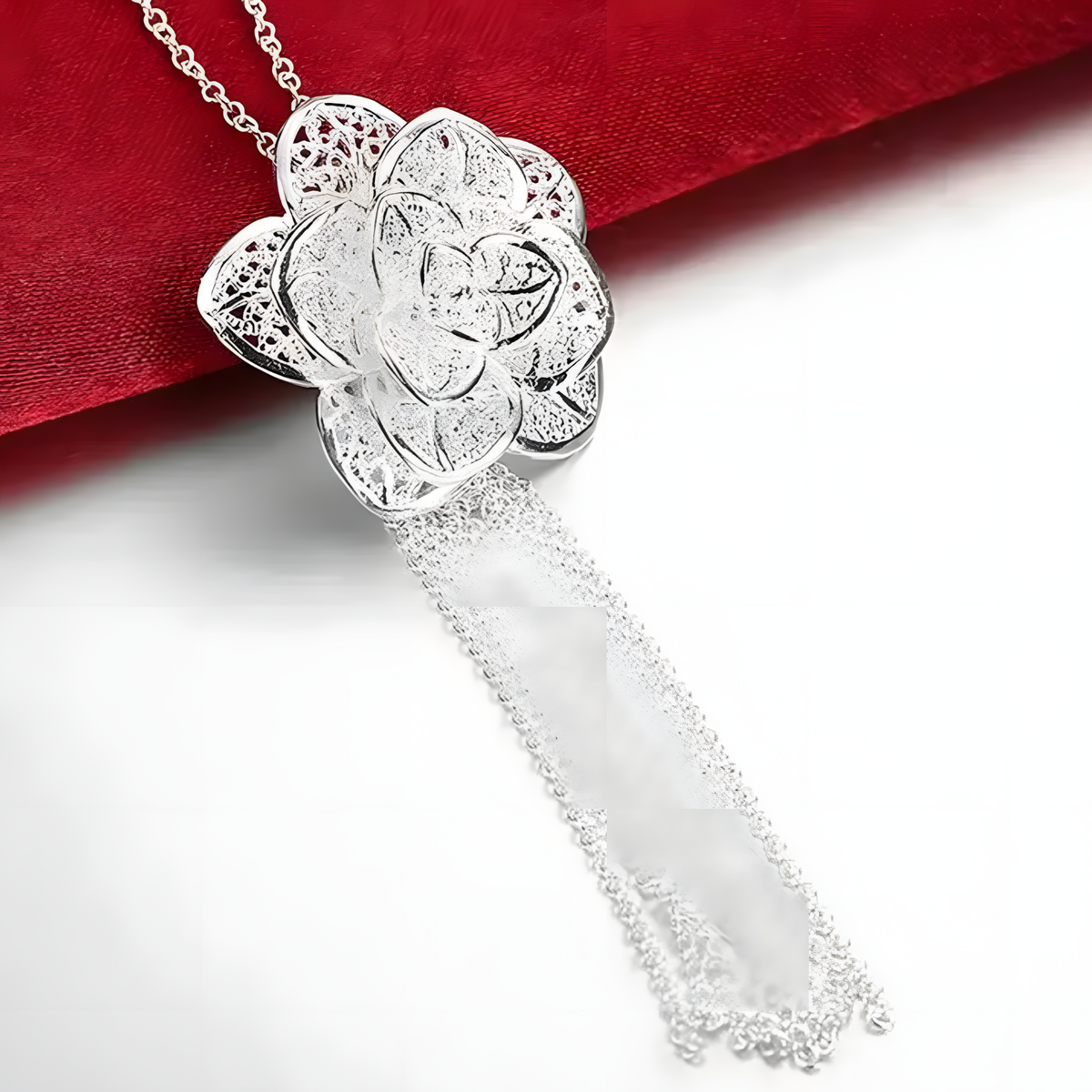 Unified Jewellery Premium Floral Tassel Pendant Necklace Long Chain Women 1830