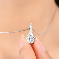 Sterling Silver Pendant Necklace for Women Real 925 Box Chain with AAA Cubic 288