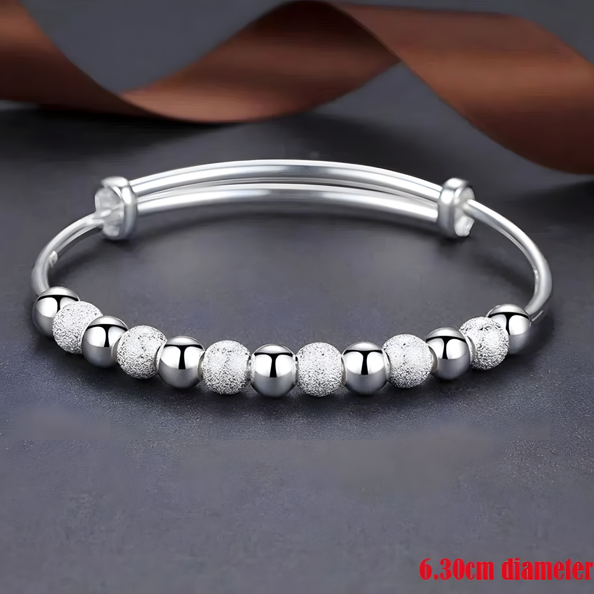 925 Silver-Color Luxury Beads Bracelets Bangles Cute For Women Fashion Party 456