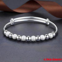 925 Silver-Color Luxury Beads Bracelets Bangles Cute For Women Fashion Party 456