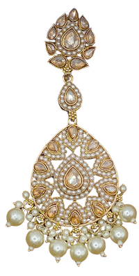 Elegant Bollywood Inspired Gold Kundan Earrings - Traditional Indian Jewelry 172