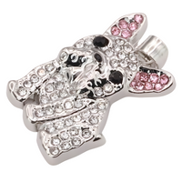Bulldog Silvery Pendant Necklace - MultiTone Plated Stainless Steel Pendant B251