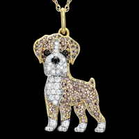 Boxing Dog Pendant Necklace Women Cute Schnauzer Style Animal MultiColor  B224