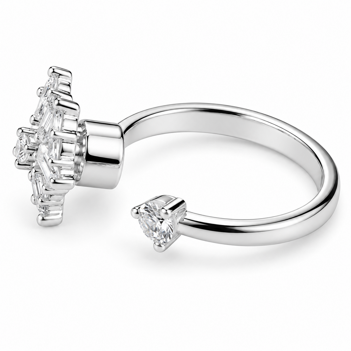 Adjustable Snowflake Spinner Ring For Women, Rotating Fidget Anxiety Ring 1520