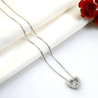 925 Sterling Silver Heart Necklace Women | Dancing Zircon Pendant Adjustable 260