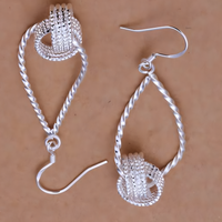 Twisted Knot Dangle Drop Earrings for Women–Copper Alloy 925 Silver Plating 1200