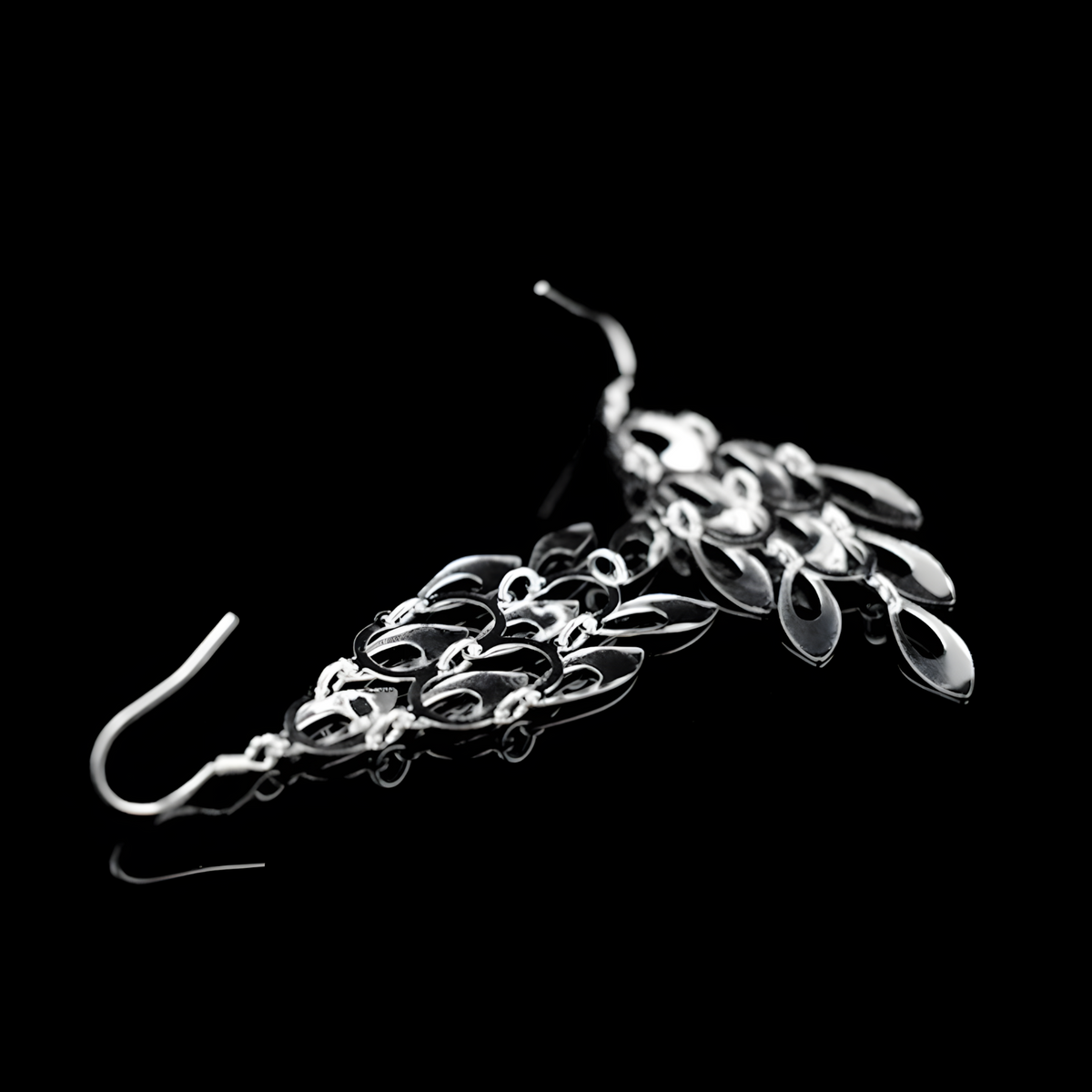 925 Sterling Silver Teardrop Chandelier Earrings Eye-Catching Dangle Earring 317