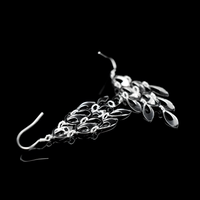 925 Sterling Silver Teardrop Chandelier Earrings Eye-Catching Dangle Earring 317