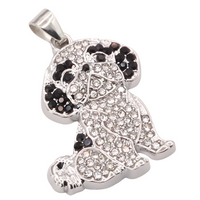Shiba Inu Dog Pendant Necklace For Women Gold And Silver Tone Look Crystal B234