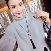Black Mesh Sweater Chain Necklace with Gold-Plated Tassel Pendant-72cm Long 1448