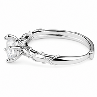Women's Elegant Adjustable Zircon Engagement Ring, Round Brilliant Twisted 1626