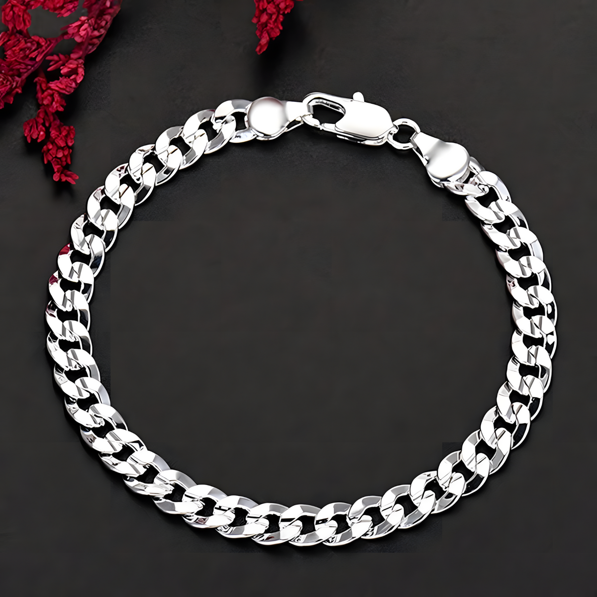 Elegant Sterling Silver Braided Link Chain Bracelet and Necklace Set Classic 429