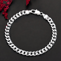 Elegant Sterling Silver Braided Link Chain Bracelet and Necklace Set Classic 429