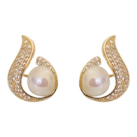 Delicate Stud Earrings Alloy Jewelry Embellished Rhinestones & Imitation 88 UK