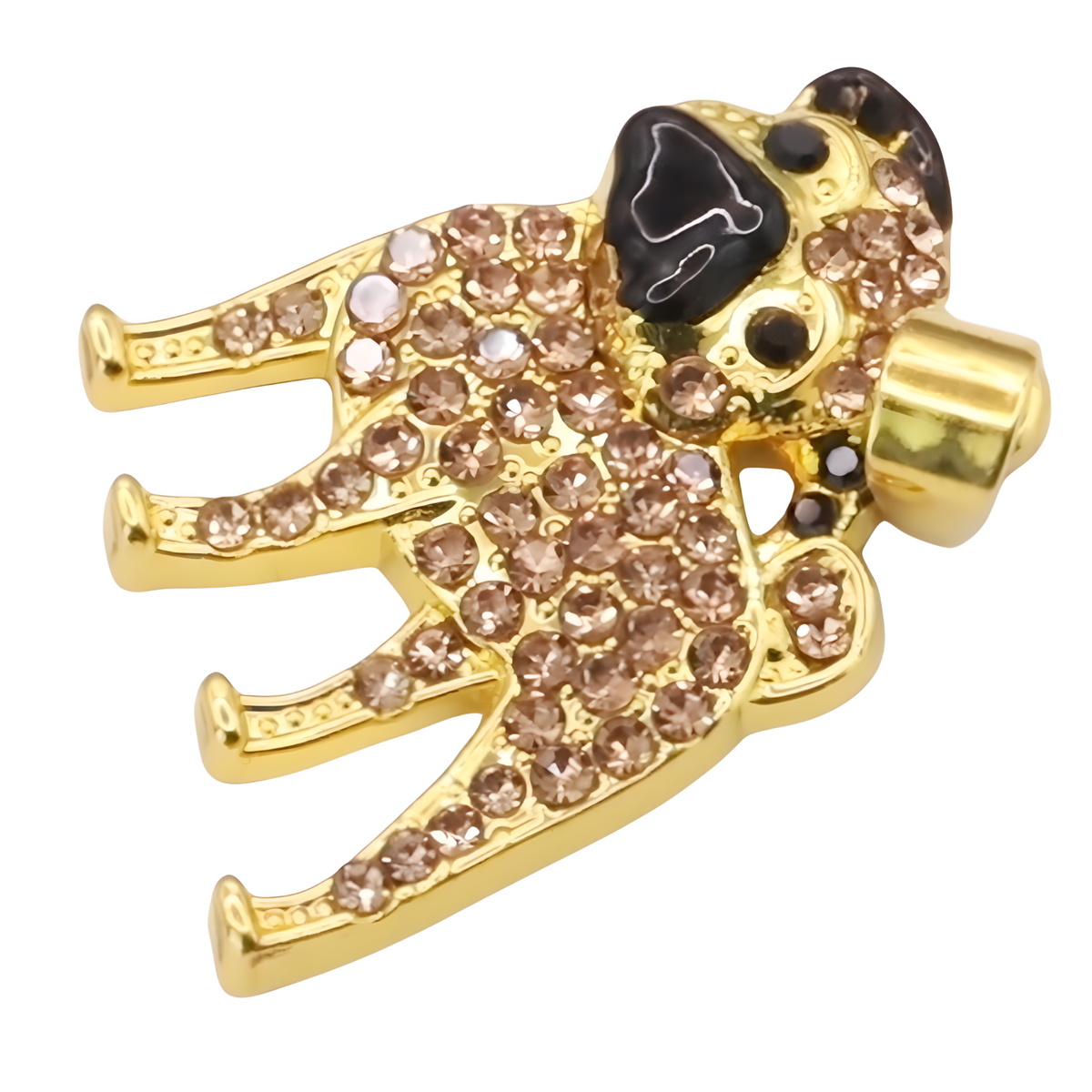 Gold-Plated Pug Pendant Necklace with Crystal Pavé Accent, Animal Charm B255