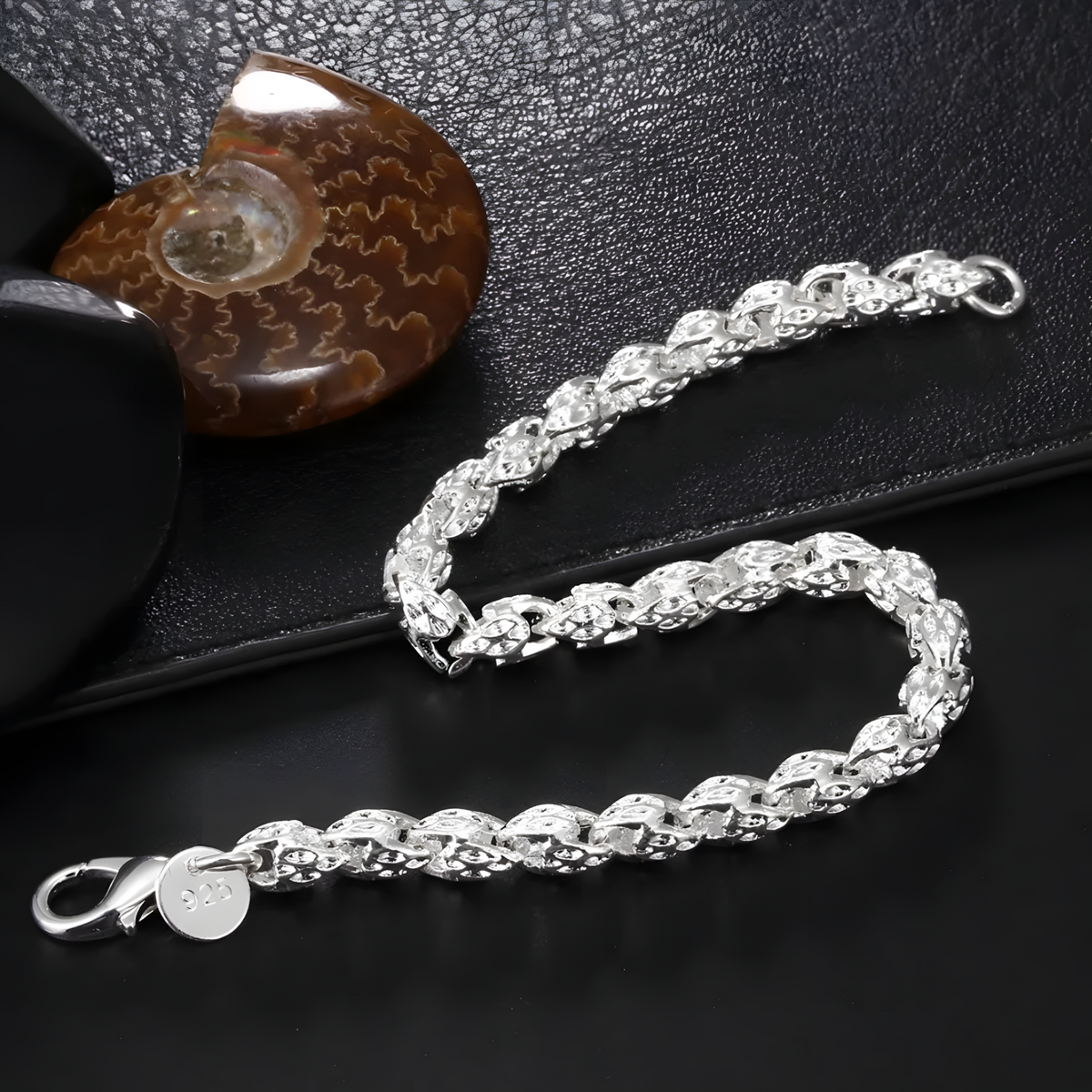 925 Sterling Silver Bracelet Women Men 5MM Width 20CM 8 Inch Lobster Clasp 1770