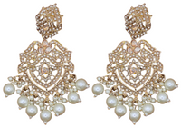 Elegant Bollywood Inspired Gold Kundan Earrings - Traditional Indian Jewelry 180