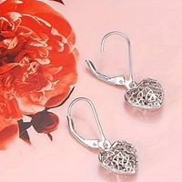 Celtic Knot Heart Drop Earrings Women – Elegant Lever Back Dangle Jewellery 157