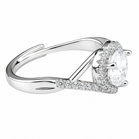 Womens Adjustable Twisted Infinity Halo Engagement Ring Round Brilliant Cut 1649