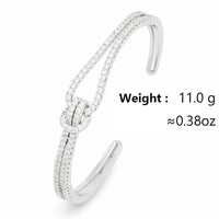 Unified Jewellery Crystal Knot Cuff Bracelet Silver Open Bangle Statement 1895