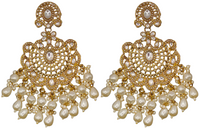 Elegant Bollywood Inspired Gold Kundan Earrings - Traditional Indian Jewelry 212