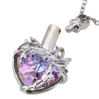 Elephant Tree Of Life Ashes Urn Necklace, Silver Plated Memorial Pendant B256