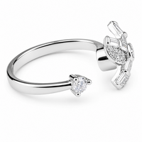 Rotatable Bow Spinner Ring For Women, Adjustable Open Band Fidget Anxiety 1512