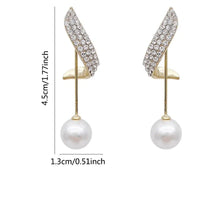 Classic Elegant Imitation Pearl Dangle Earrings Women Crystal Long Tassel 85 UK
