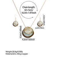 Gold Plated Zinc Alloy Copper Layered Disc Necklace And Earrings Set 1703
