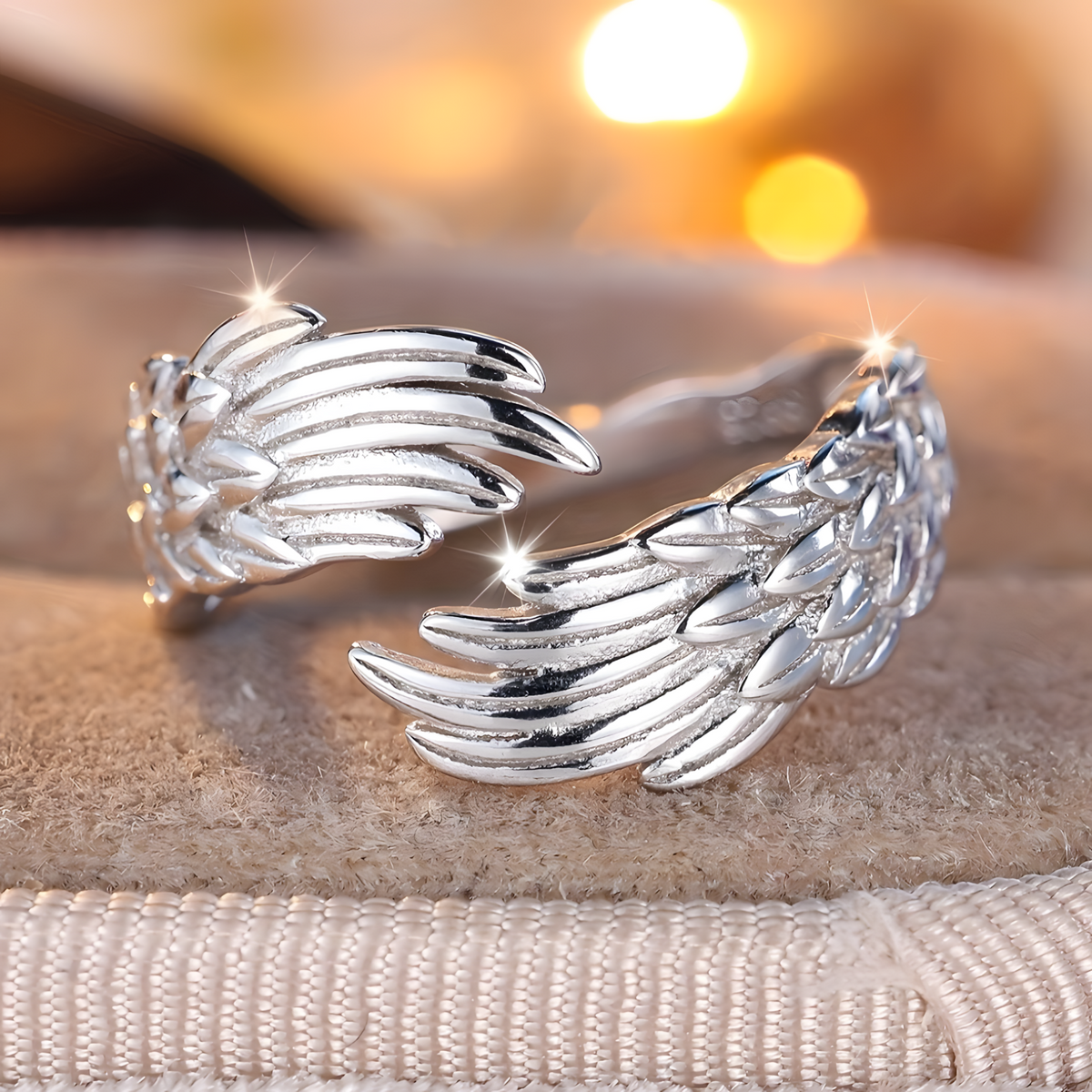 Angel Wings Hug Ring for Women - Retro Punk Hip Hop Lucky Party Jewelry Gift 529