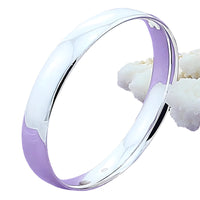 925 Sterling Silver Polished Bangle Bracelet Women Classic Solid Band Design 397