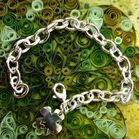 925 Sterling Silver Bracelet, Polished Silver-Tone Chain Bracelet, Lobster 1810