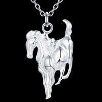 Elegant Horse Pendant Necklace, Premium Animal Charm Necklace link chain 1428