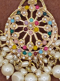 Elegant Bollywood Inspired Gold Kundan Earrings - Traditional Indian Jewelry 240