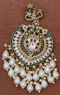 Elegant Bollywood Inspired Gold Kundan Earrings - Traditional Indian Jewelry 222