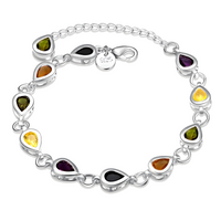 Unified Jewellery Premium Multicolour Teardrop Crystal Bracelet 20cm 1833