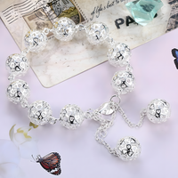 Silver Plated Hollow Ball Jewellery Set–Copper Alloy 925 Silver Plating 1218