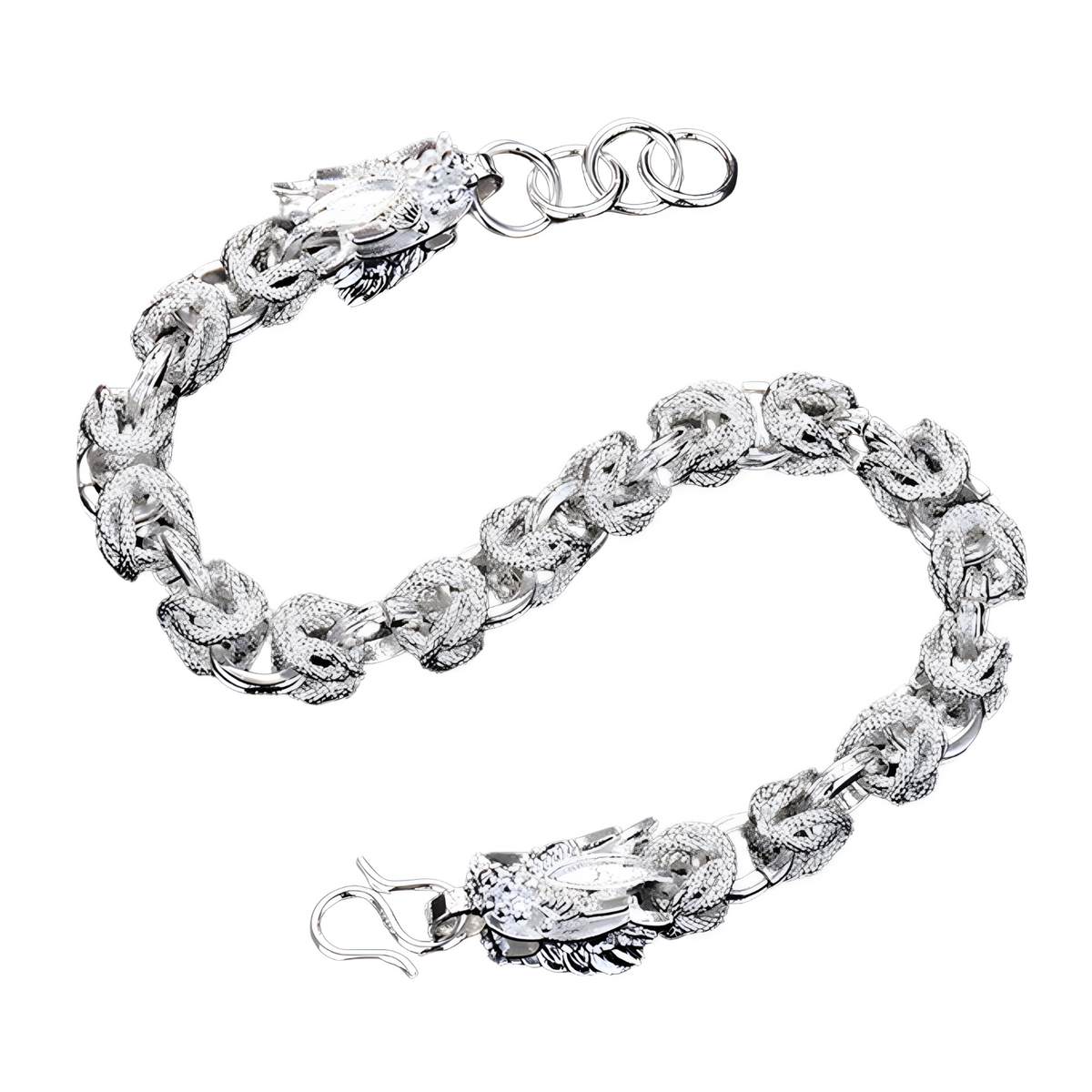 925 Silver Dragon Head Link Bracelet for Men's Biker Gothic Punk Jewellery 426