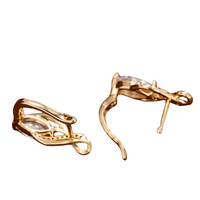 Elegant 18K Gold Colour Hoop Earrings with Zircon Inlay Lightweight, Trendy 729