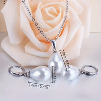 925 Silver Plated 1 pair of Earrings + 1 Necklace Silver Plated Waterdrop 62 UK
