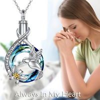 You Are Always In My Heart Memorial Hummingbird Pendant Necklace For Women 1750